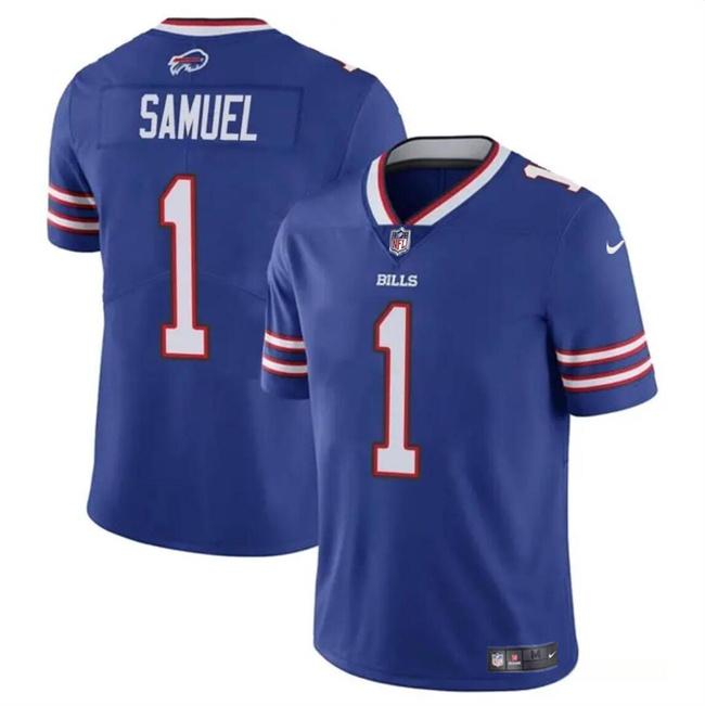 Personalized Men’s Buffalo Bills #1 Curtis Samuel Blue Untouchable Limited Stitched Football Jersey