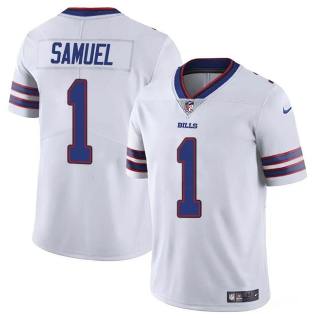 Personalized Men’s Buffalo Bills #1 Curtis Samuel White Untouchable Limited Stitched Football Jersey