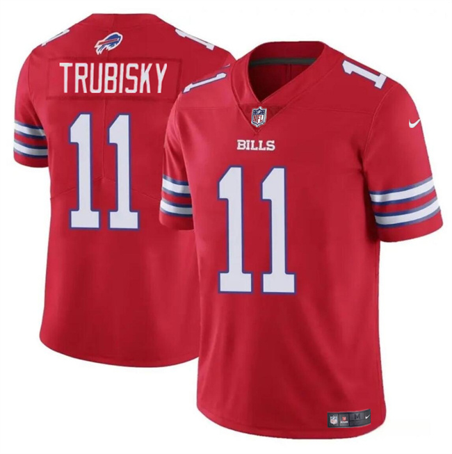 Personalized Men’s Buffalo Bills #11 Mitch Trubisky Red Untouchable Limited Stitched Football Jersey