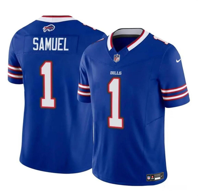 Personalized Men’s Buffalo Bills #1 Curtis Samuel Blue 2023 F.U.S.E. Untouchable Limited Stitched Football Jersey