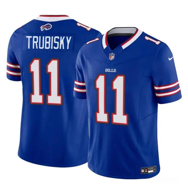 Personalized Men’s Buffalo Bills #11 Mitch Trubisky Blue 2023 F.U.S.E. Untouchable Limited Stitched Football Jersey