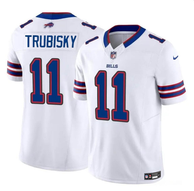 Personalized Men’s Buffalo Bills #11 Mitch Trubisky White 2023 F.U.S.E. Untouchable Limited Stitched Football Jersey