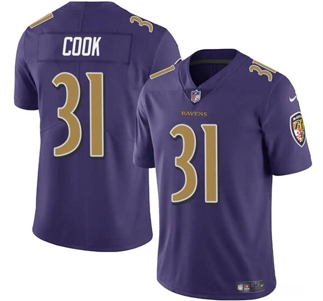 Personalized Men’s Baltimore Ravens #31 Dalvin Cook Purple Color Rush Limited Football Jersey