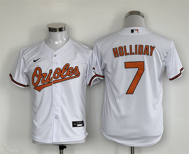 Personalized Youth Baltimore Orioles #7 Jackson Holliday White Stitched Baseball Jersey