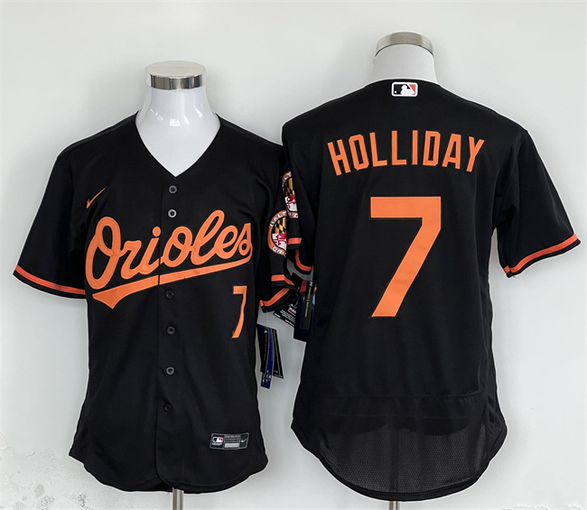 Personalized Men’s Baltimore Orioles #7 Jackson Holliday Black Flex Base Stitched Baseball Jersey