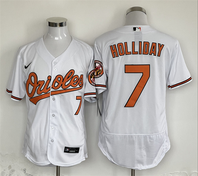 Personalized Men’s Baltimore Orioles #7 Jackson Holliday White Flex Base Stitched Baseball Jersey