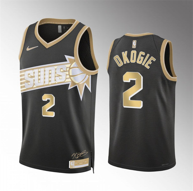 Personalized Men’s Phoenix Suns #2 Josh Okogie Black 2024 Select Series Stitched Basketball Jersey