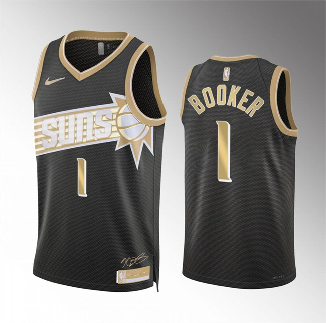 Personalized Men’s Phoenix Suns #1 Devin Booker Black 2024 Select Series Stitched Basketball Jersey