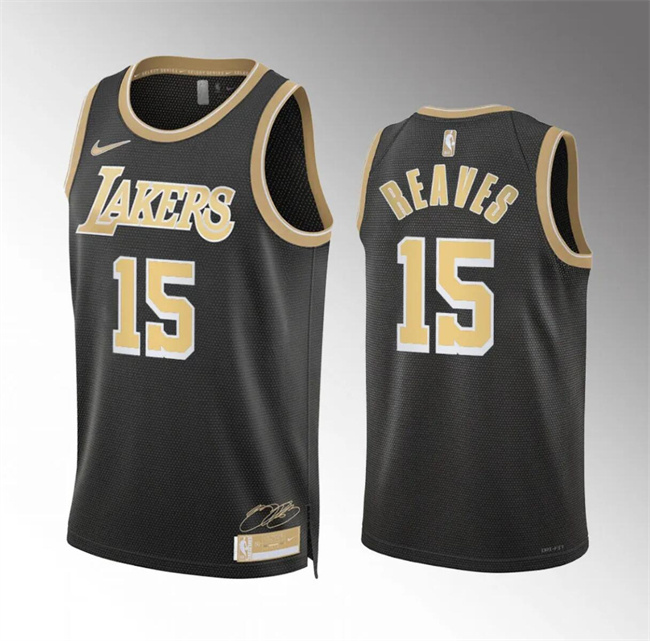 Personalized Men’s Los Angeles Lakers #15 Austin Reaves Black 2024 Select Series Stitched Basketball Jersey