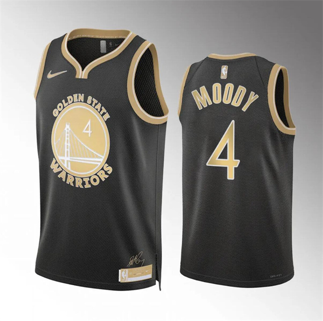 Personalized Men’s Golden State Warriors #4 Moses Moody Black 2024 Select Series Stitched Basketball Jersey