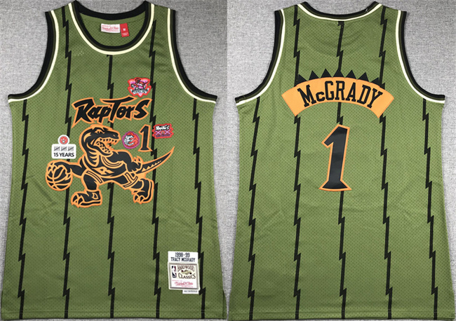 Personalized Men’s Toronto Raptors #1 Tracy McGrady Green 1998-99 Throwback Stitched Jersey