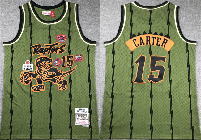 Personalized Men’s Toronto Raptors #15 Vince Carter Green 1998-99 Throwback Stitched Jersey