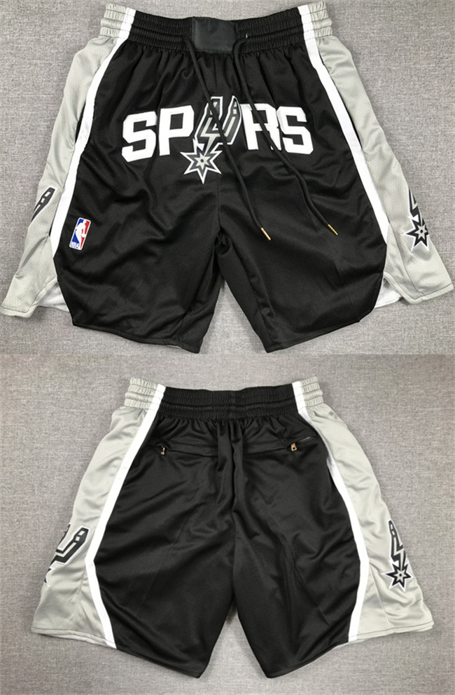 Personalized Men’s San Antonio Spurs Black Shorts (Run Small)