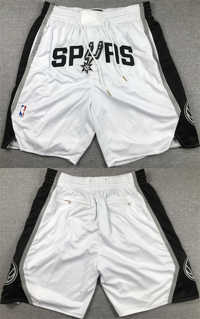 Personalized Men’s San Antonio Spurs White Shorts (Run Small)