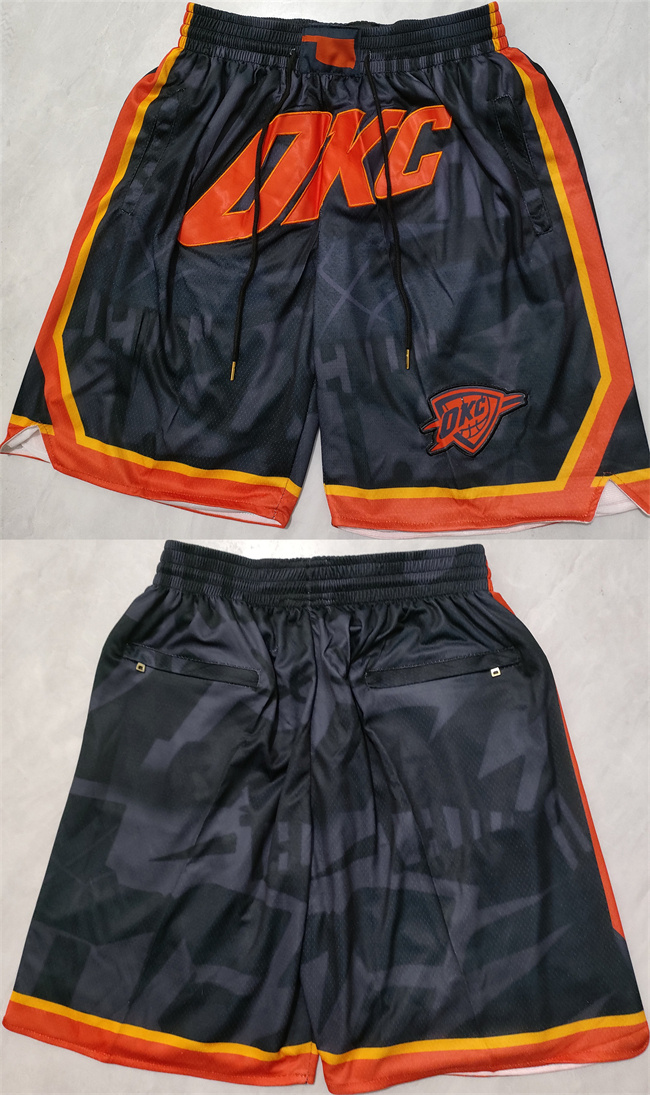 Personalized Men’s Oklahoma City Thunder Black City Edition Shorts (Run Small)