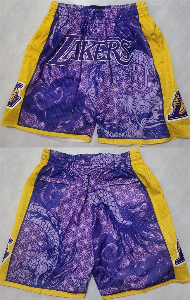 Personalized Men’s Los Angeles Lakers Purple Shorts (Run Small)