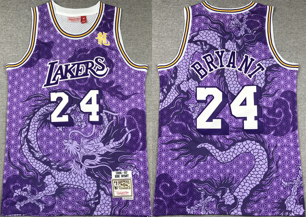 Personalized Men’s Los Angeles Lakers #24 Kobe Bryant Purple 1996-97 Throwback Basketball Jersey