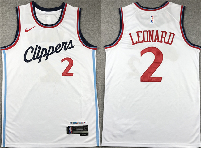 Personalized Men’s Los Angeles Clippers #2 Kawhi Leonard White Stitched Jersey