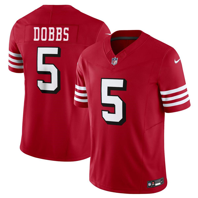 Personalized Youth San Francisco 49ers #5 Josh Dobbs 2024 F.U.S.E. New Red Untouchable Limited Stitched Football Jersey