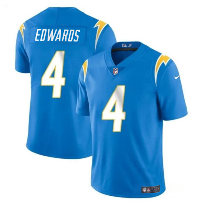 Personalized Youth Los Angeles Chargers #4 Gus Edwards Light Blue Untouchable Limited Stitched Jersey
