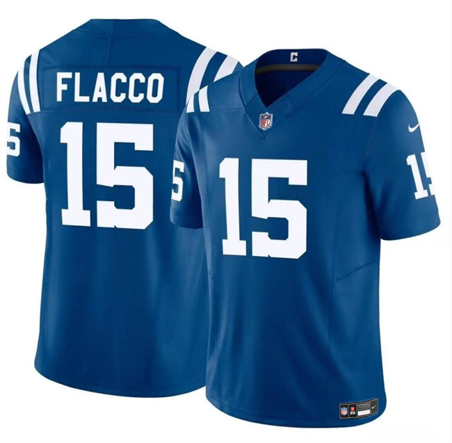 Personalized Youth Indianapolis Colts #15 Joe Flacco Blue 2024 F.U.S.E Untouchable Limited Stitched Football Jersey