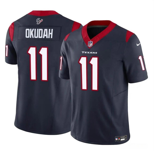 Personalized Youth Houston Texans #11 Jeff Okudah Navy 2024 F.U.S.E Untouchable Limited Stitched Football Jersey