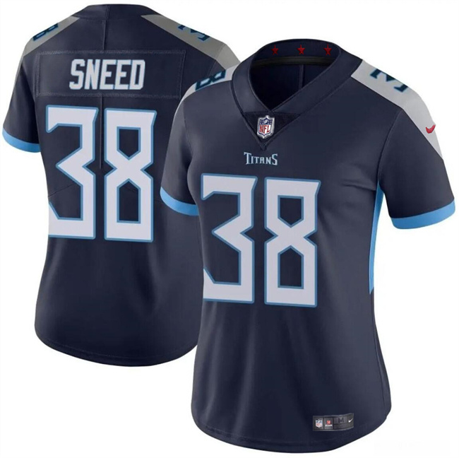 Personalized Women’s Tennessee Titans #38 L’Jarius Sneed Navy Stitched Football Jersey(Run Small)