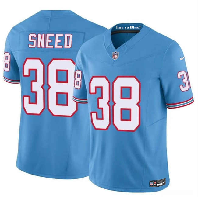 Personalized Men’s Tennessee Titans #38 L’Jarius Sneed Blue 2024 F.U.S.E. Throwback Limited Stitched Football Jersey