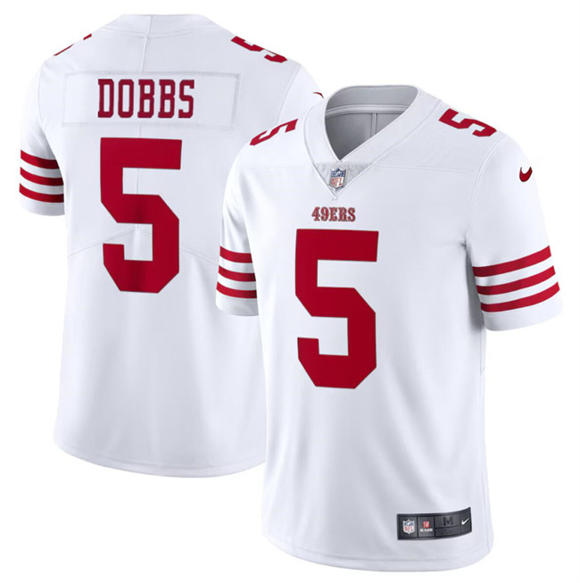 Personalized Men’s San Francisco 49ers #5 Josh Dobbs White Untouchable Limited Stitched Football Jersey