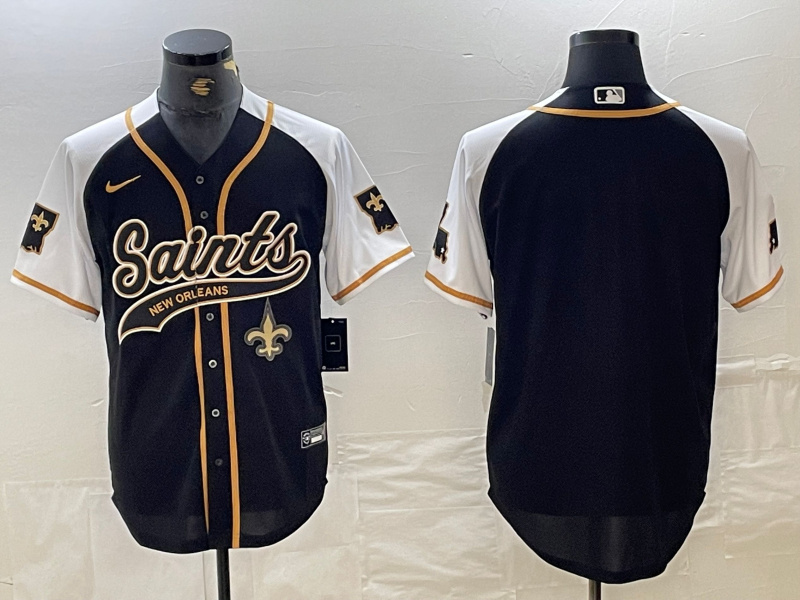 Personalized men’s new orleans saints blank black white 1987 legacy cool base stitched baseball jerseys