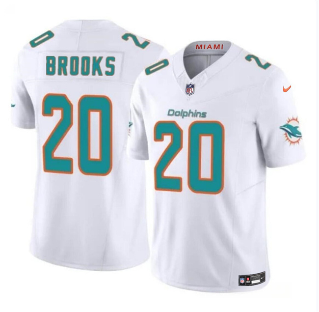 Personalized Men’s Miami Dolphins #20 Jordyn Brooks White 2024 F.U.S.E Limited Stitched Football Jersey
