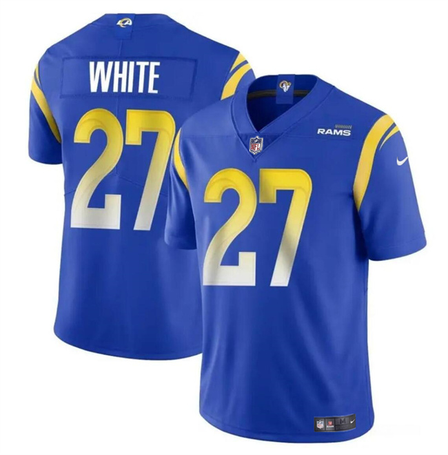Personalized Men’s Los Angeles Rams #27 Tre’Davious White Blue Untouchable Stitched Football Jersey