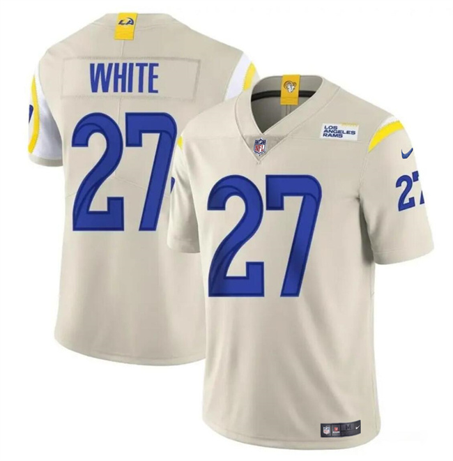 Personalized Men’s Los Angeles Rams #27 Tre’Davious White Bone Untouchable Stitched Football Jersey