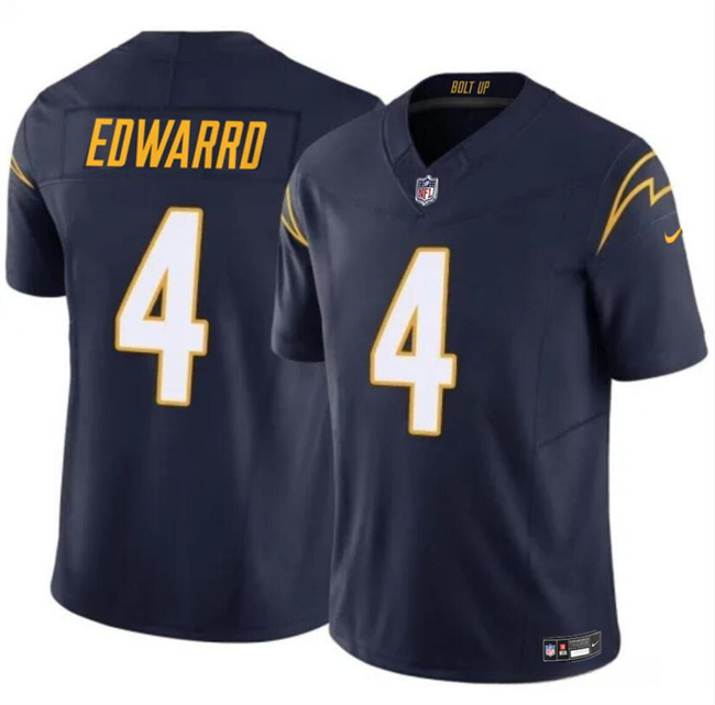 Personalized Men’s Los Angeles Chargers #4 Gus Edwards Navy 2024 F.U.S.E. Limited Stitched Football Jersey