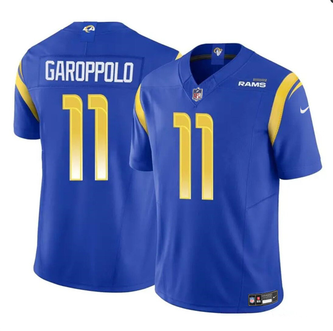 Personalized Men’s Los Angeles Rams #11 Jimmy Garoppolo Blue 2024 F.U.S.E. Untouchable Stitched Football Jersey