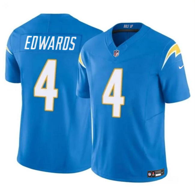 Personalized Men’s Los Angeles Chargers #4 Gus Edwards Light Blue 2024 F.U.S.E. Limited Stitched Football Jersey