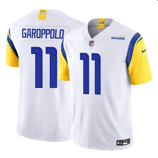 Personalized Men’s Los Angeles Rams #11 Jimmy Garoppolo White 2024 F.U.S.E. Untouchable Stitched Football Jersey
