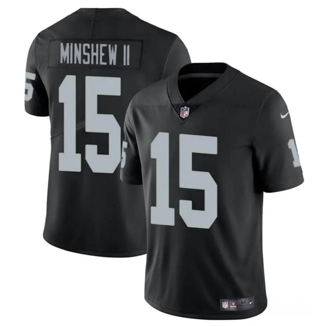 Personalized Men’s Las Vegas Raiders #15 Gardner Minshew II Black Stitched Football Jersey