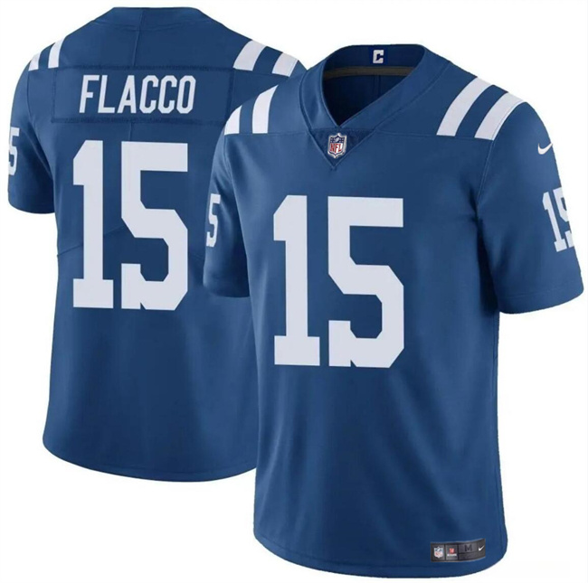 Personalized Men’s Indianapolis Colts #15 Joe Flacco Blue Limited Stitched Football Jersey