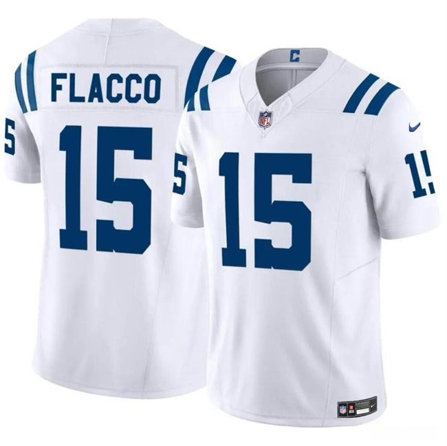 Personalized Men’s Indianapolis Colts #15 Joe Flacco White 2024 F.U.S.E. Limited Stitched Football Jersey