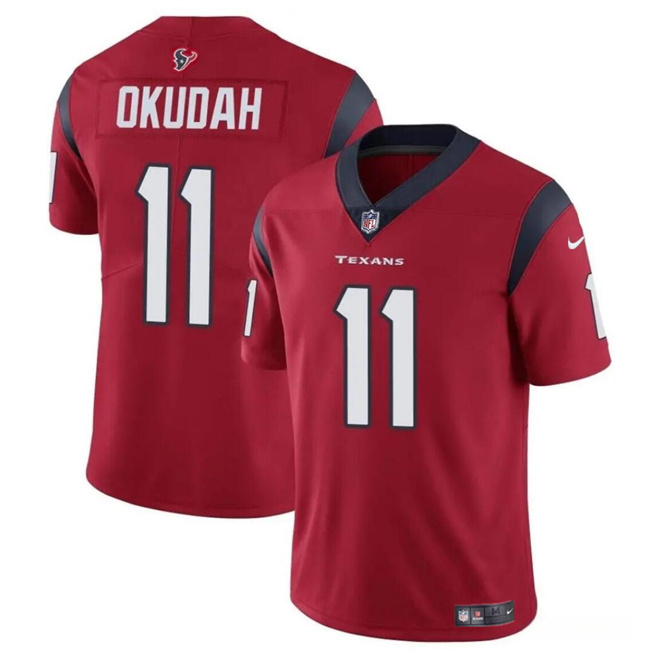 Personalized Men’s Houston Texans #11 Jeff Okudah Red Untouchable Stitched Football Jersey