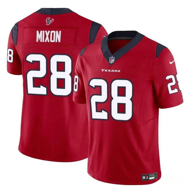 Personalized Men’s Houston Texans #28 Joe Mixon Red 2024 F.U.S.E Untouchable Stitched Football Jersey