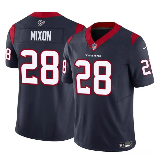 Personalized Men’s Houston Texans #28 Joe Mixon Navy 2024 F.U.S.E Untouchable Stitched Football Jersey