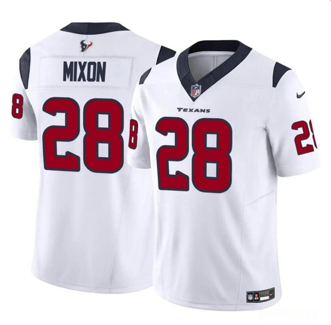 Personalized Men’s Houston Texans #28 Joe Mixon White 2024 F.U.S.E Untouchable Stitched Football Jersey