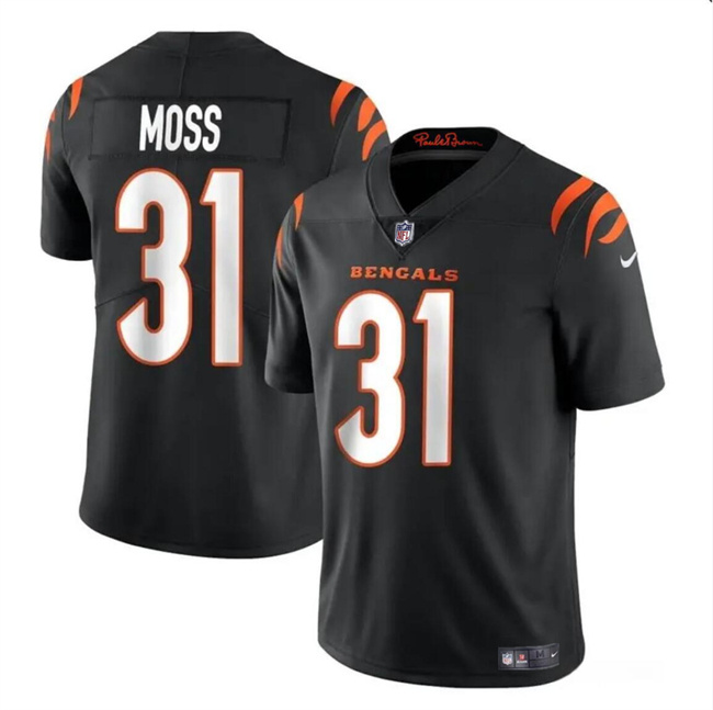 Personalized Men’s Cincinnati Bengals #31 Zack Moss Black Untouchable Limited Stitched Jersey