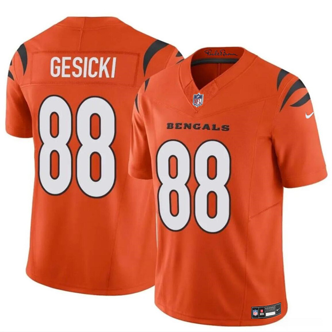 Personalized Men’s Cincinnati Bengals #88 Mike Gesicki Orange 2024 F.U.S.E. Untouchable Limited Stitched Jersey