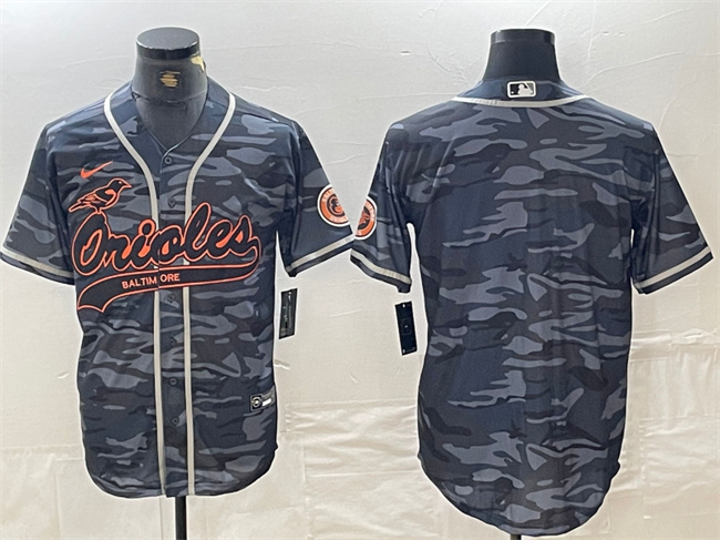 Personalized Men’s Baltimore Orioles Blank Gray Camo Cool Base Stitched Jersey