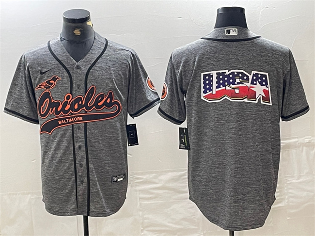 Personalized Men’s Baltimore Orioles Gray Team Big Logo Cool Base Stitched Jerseys