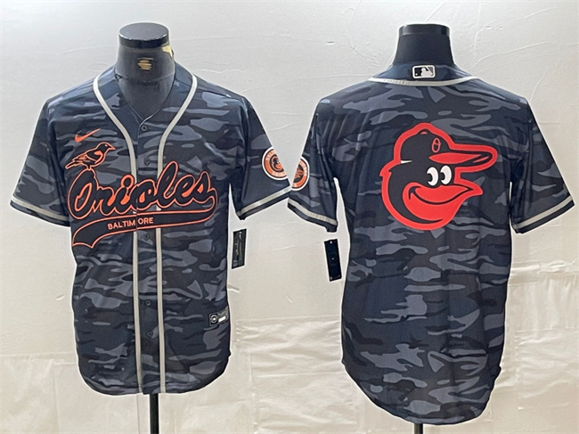 Personalized Men’s Baltimore Orioles Gray Team Big Logo Cool Base Stitched Jerseys