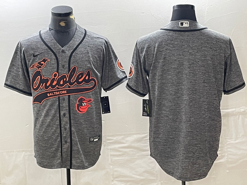 Personalized Men’s Baltimore Orioles Gray Team Big Logo Cool Base Stitched Jerseys